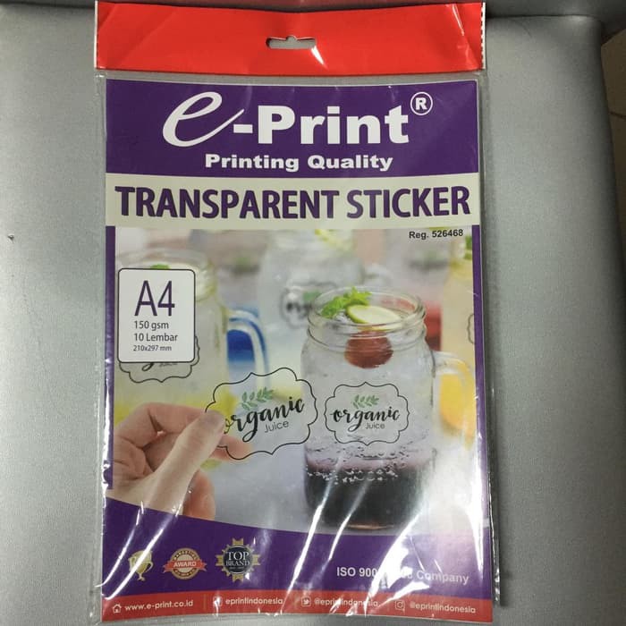 

ghg Transparent Sticker E-Print A4 150GSM E-Print Sticker Transparent