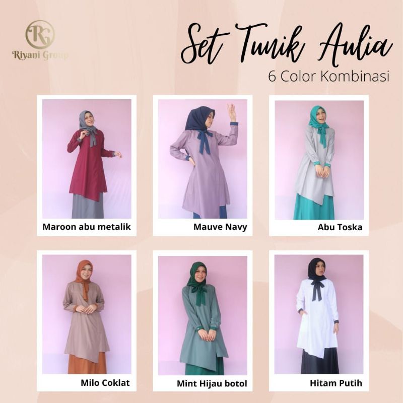Tunik aulia kombinasi by RIYANI / Tunik wanita/ tunik terbaru/ tunik jumbo/ setelan tunik/baju tunik