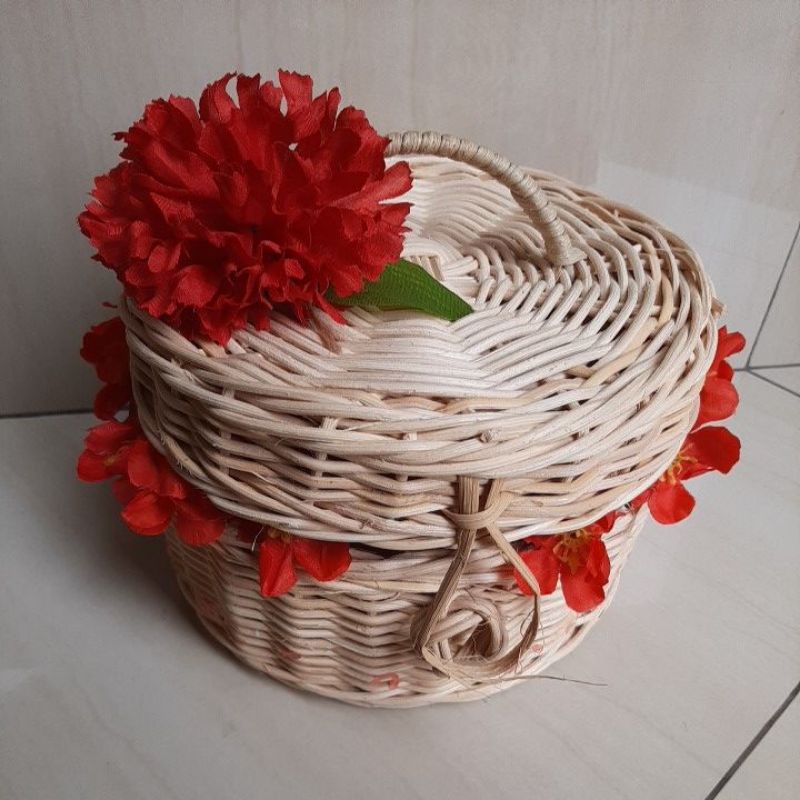 

kotak rotan hampers bulat hampers round 20cm kotak parcel 20cm