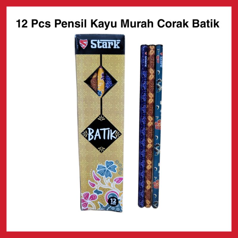 

PENSIL KAYU MURAH / PENSIL KAYU MOTIF BATIK GROSIR 12PCS