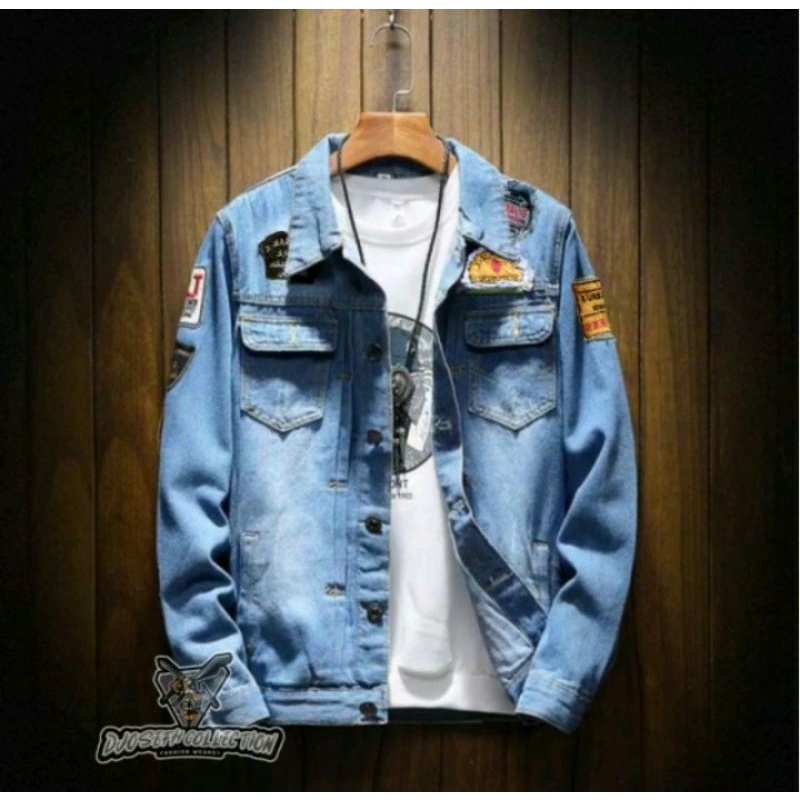 DENIM JAKET CASUAL JAKET JEANS DENIM JAKET DENIM PRIA