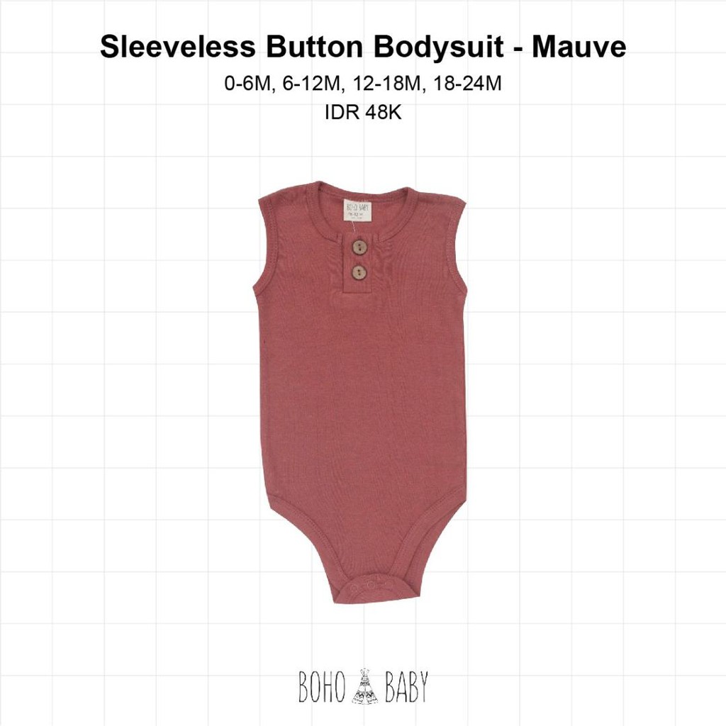 Bohopanna - Bohobaby Sleeveles Button Bodysuit 0-6M , 6-12M , 12-18M