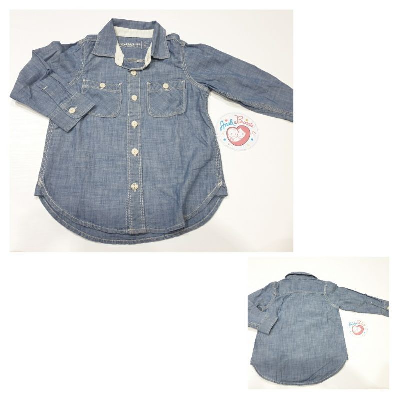 Preloved Ori Gap toddler kemeja anak 4 tahun washed denim