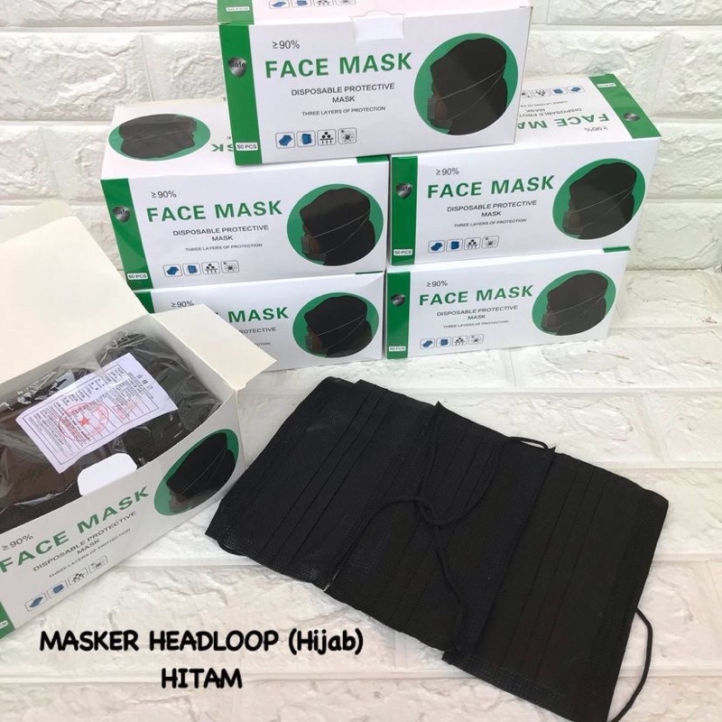 MASKER HEADLOOP DAN EARLOOP 3PLY ISI 50PCS/MASKER NON WOVEN NON MEDIS TERMURAH