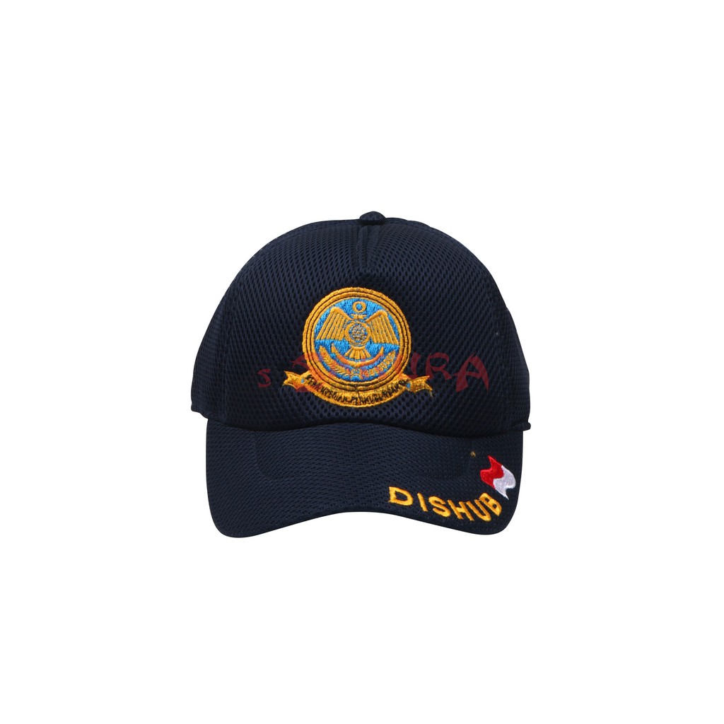 Topi Dishub Logo Merah Putih Biru Dongker Topi Jaring Dishub