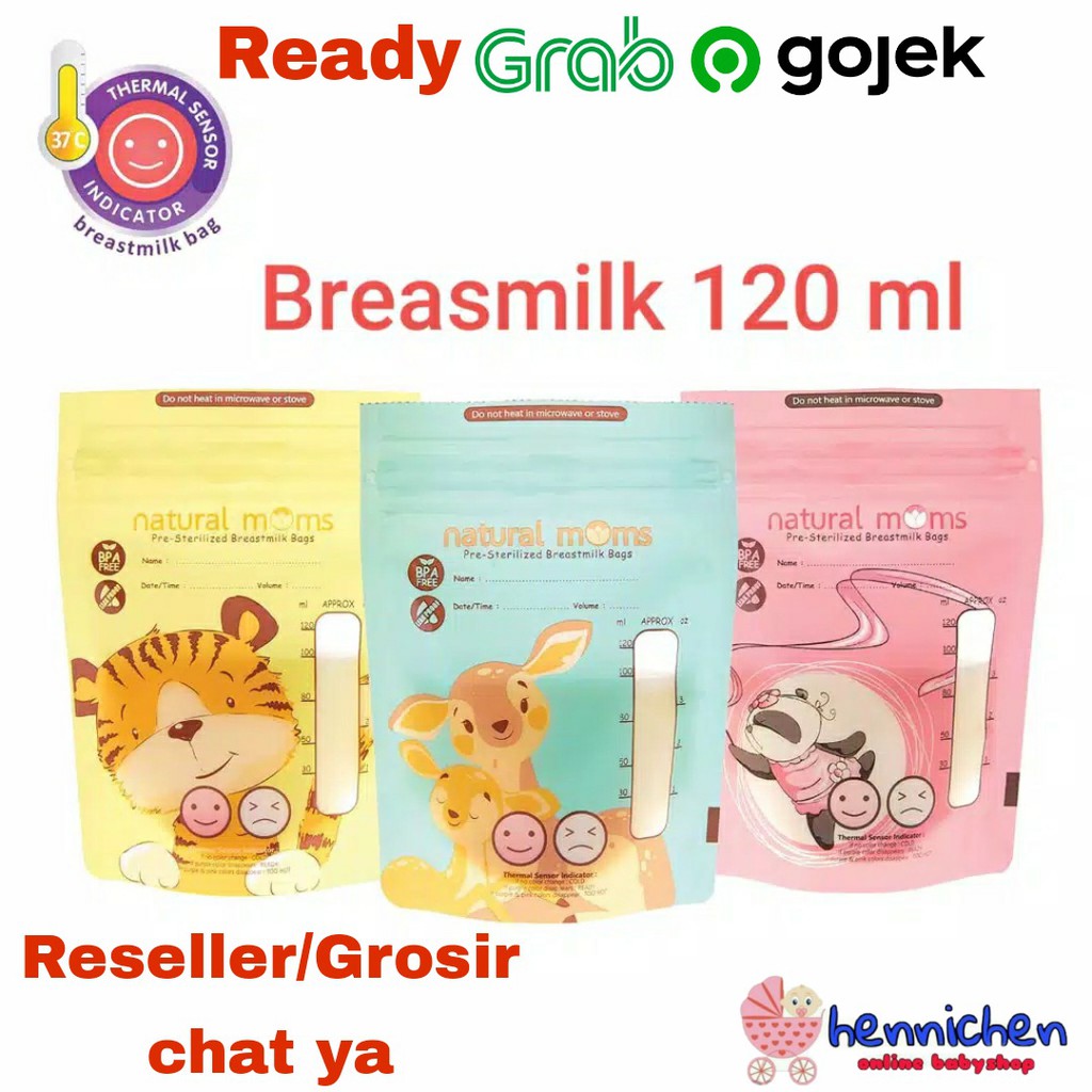 Kantong Asi Natural Moms Kantong Asi 100cc, 120cc &amp; 150cc Breast Milk Kantong Susu