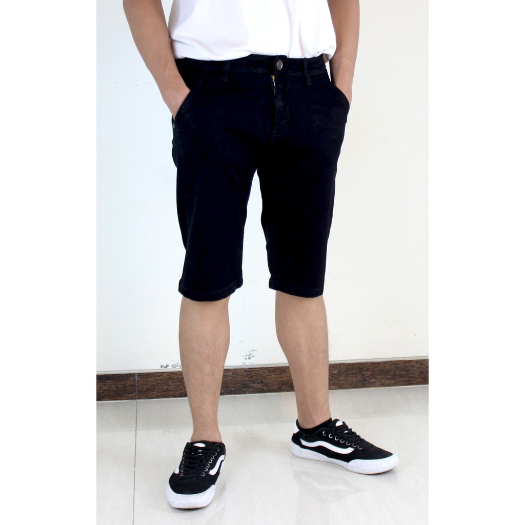 DEVAGO Celana Pendek Pria Jeans Premium Denim Stretch Excel Casual Nyaman Keren Sporty 27 - 32