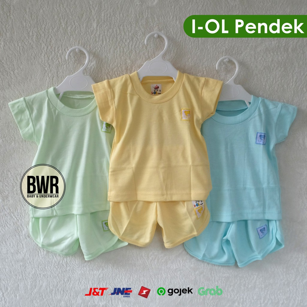 [4 setel ] Setelan I-OL PENDEK | Kaos Pendek + Celana Pendek Bayi Dan Anak iol IOL