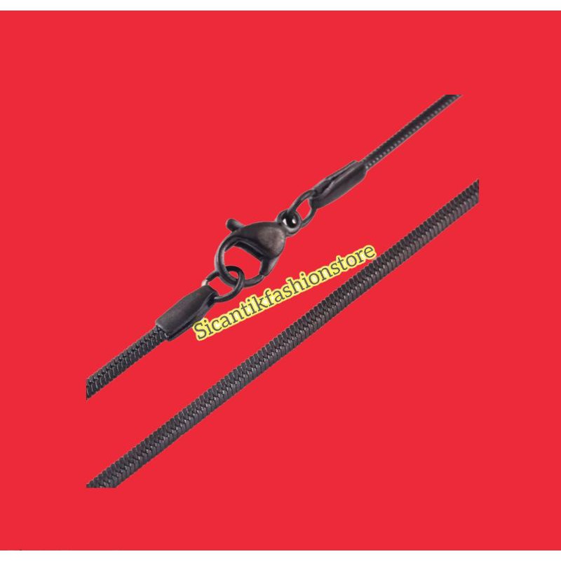 Kalung Titanium pria wanita model belut warna hitam Terlaris anti Karat tidak Perhiasan pria wanita