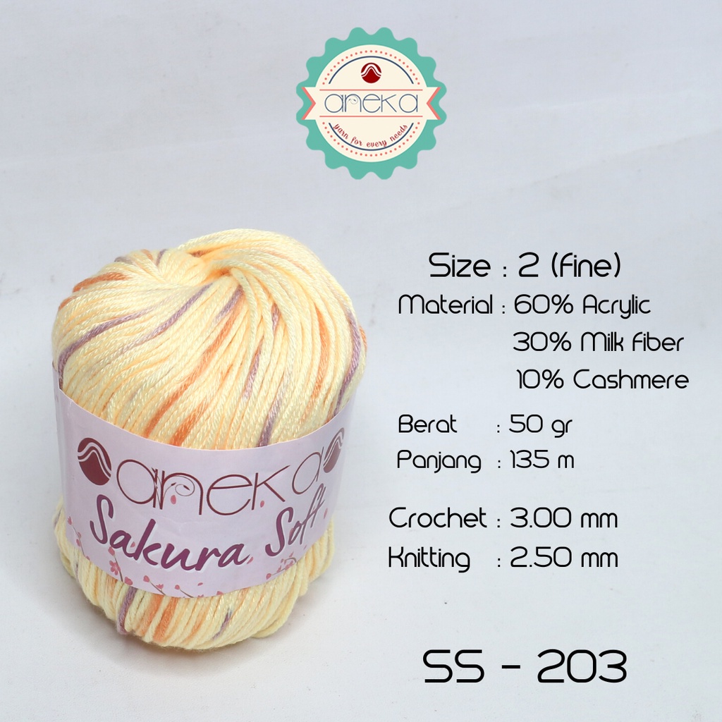 Benang Rajut Sakura Soft / Silk Cotton Milk Cotton Yarn - 203