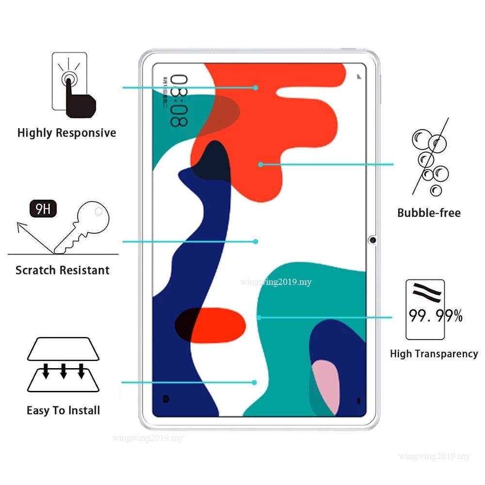 (2 Pak) Pelindung Layar Tempered Glass 9H Anti Gores Untuk Tablet Huawei MatePad 10.4 2020 BAH3-W09 BAH3-AL00