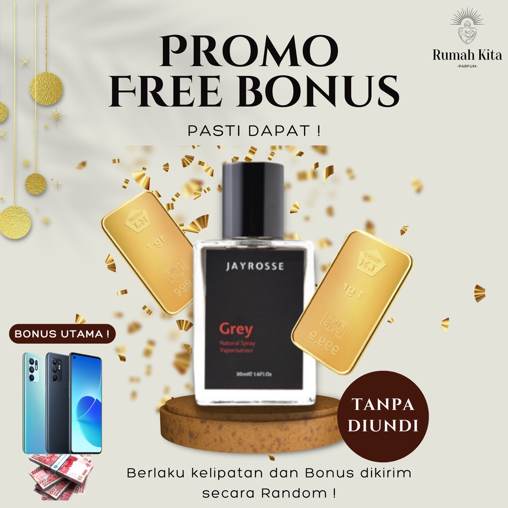 PARFUM JAYROSSE GREY FREE BONUS 35ml Minyak wangi TAHAN LAMA PARFUM PERIA PARFUM WANITA