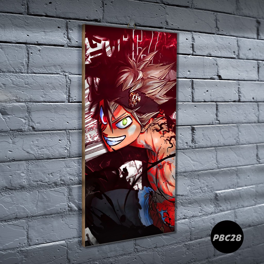 Poster Kayu Black clover /Dekorasi Kamar / Anime /Art / Poster Keren / Poster minimalis/ PBC-PBC28