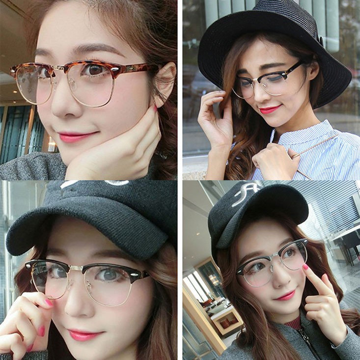 ( GS ) Kacamata Optik Flat Vintage Anti Radiasi Unisex (Pria dan Wanita)