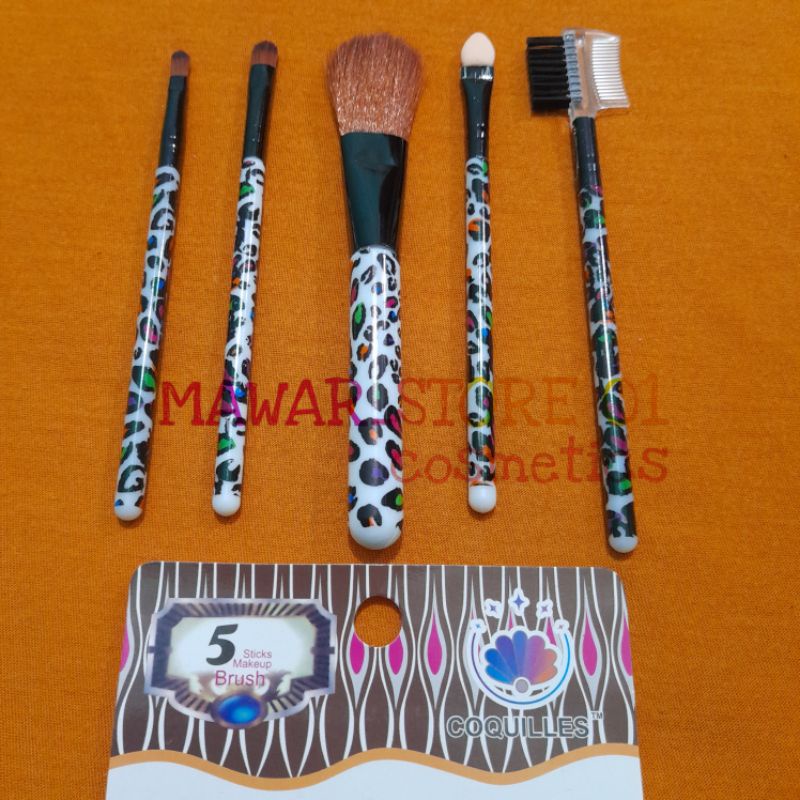 Kuas Make Up Set 5 In 1 / Brush Bulu Lembut Praktis isi 5