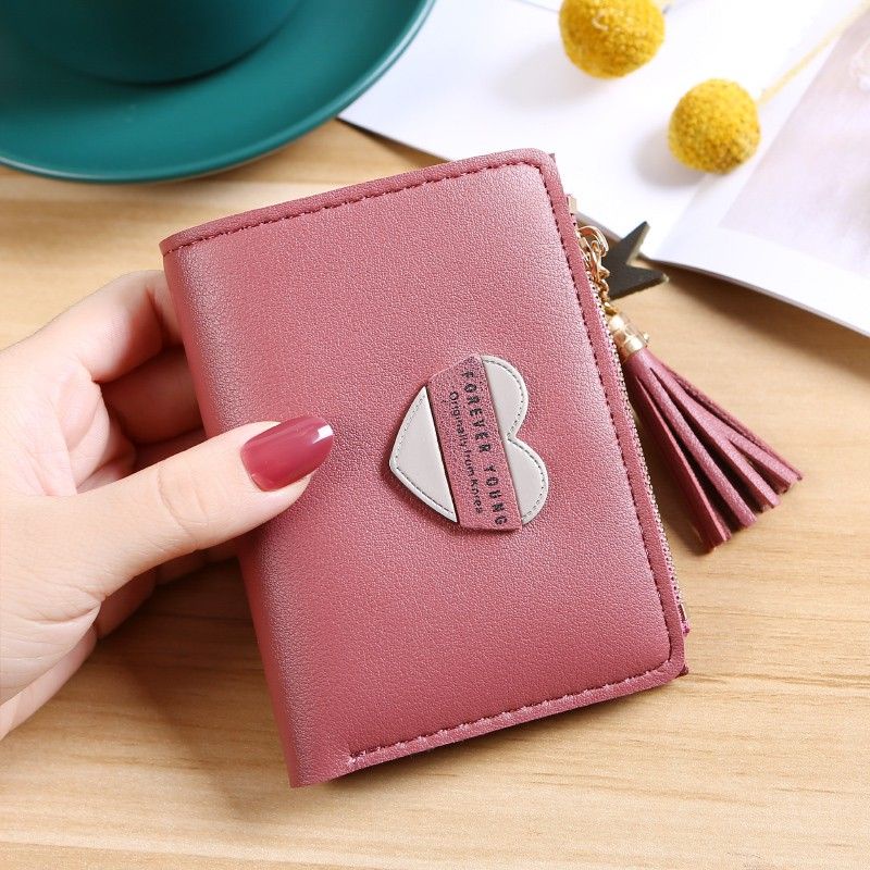 Medan Termurah kd62 Korean style Dompet love timbul lipat import dompet Trendy