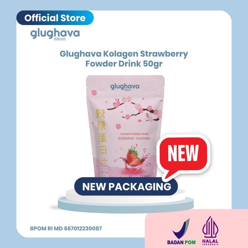 Glughava kolagen juice|collagen rasa stroberi minuman pemutih badan viral