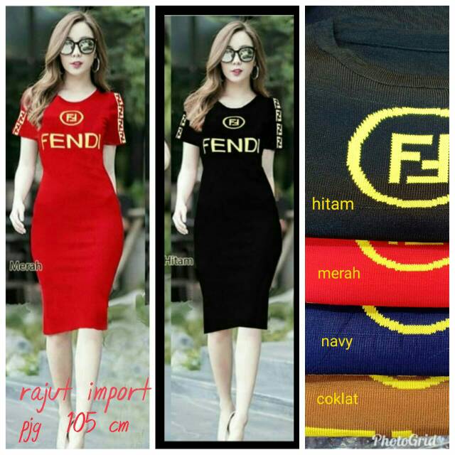 Dress rajut fendi slim