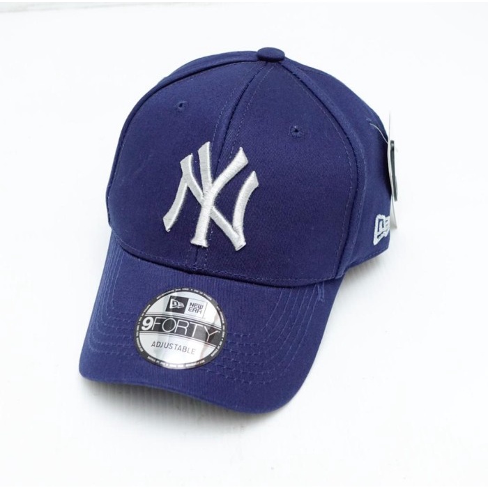 Topi Pria topi NY MLB import topi baseball pria wanita unisex - Navy LogoSilver(Z0C8) BEST SELLER To