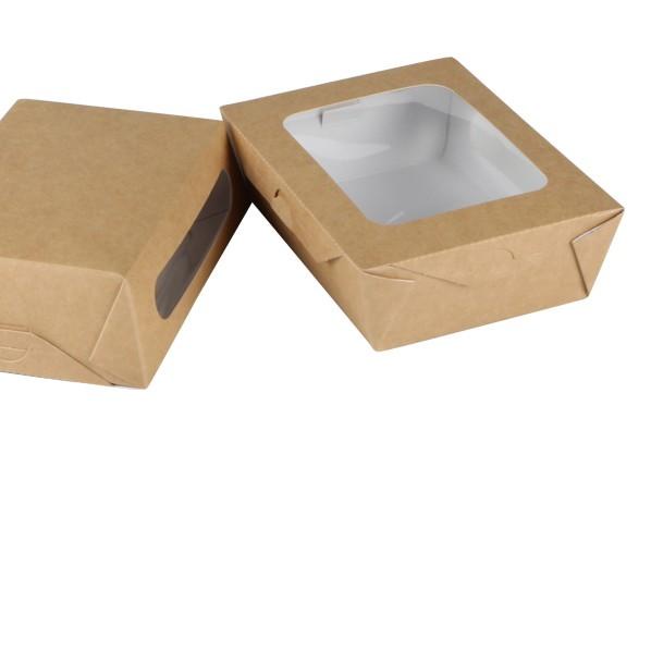 ♬ Brown Kraft Paper Lunch Box Window (XL) / Paper Box XL (10 Pcs) ☄