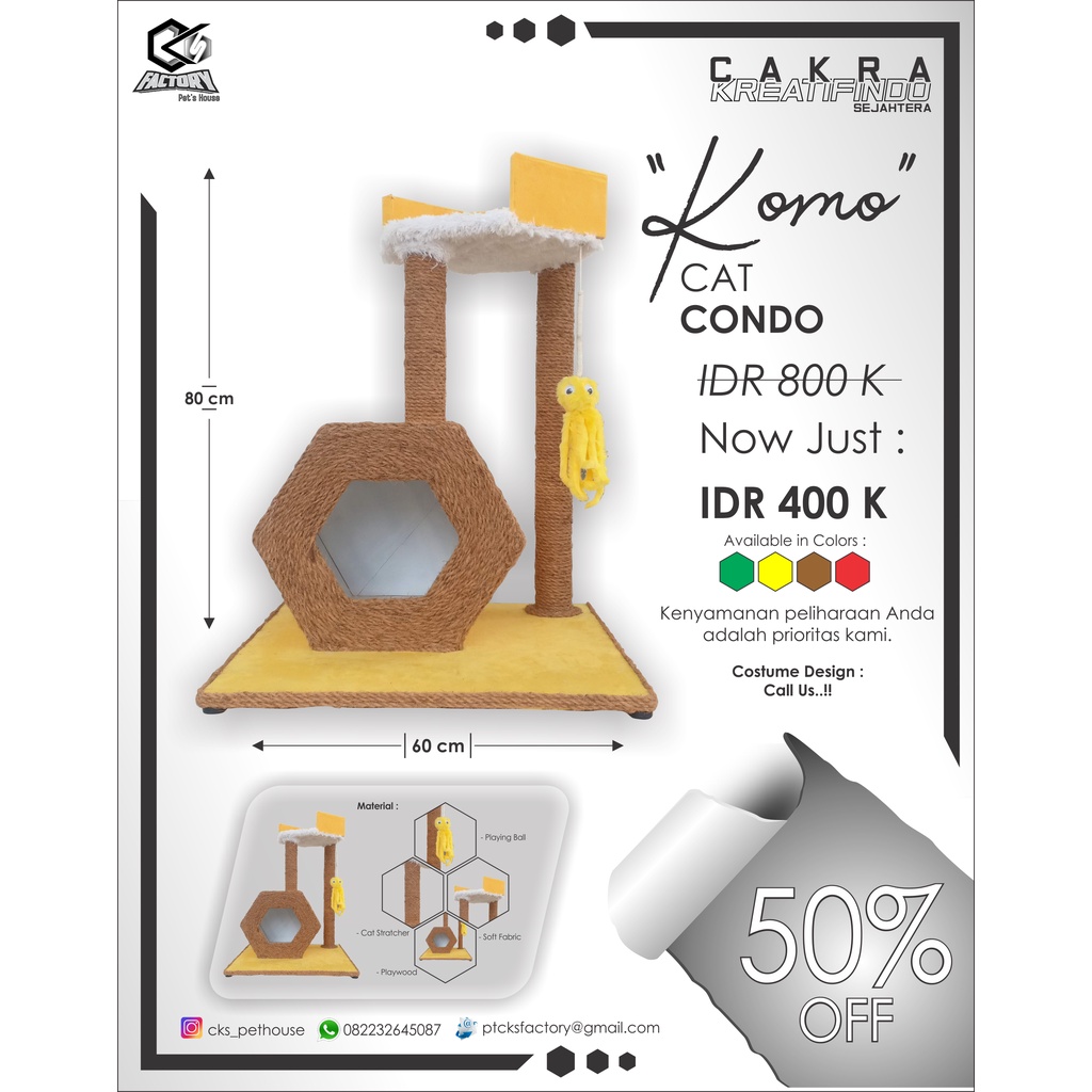 CAT CONDO / CAT TREE / TEMPAT TIDUR KUCING / TEMPAT MAINAN KUCING / RUMAH MAINAN KUCING / CAT PLAYGR