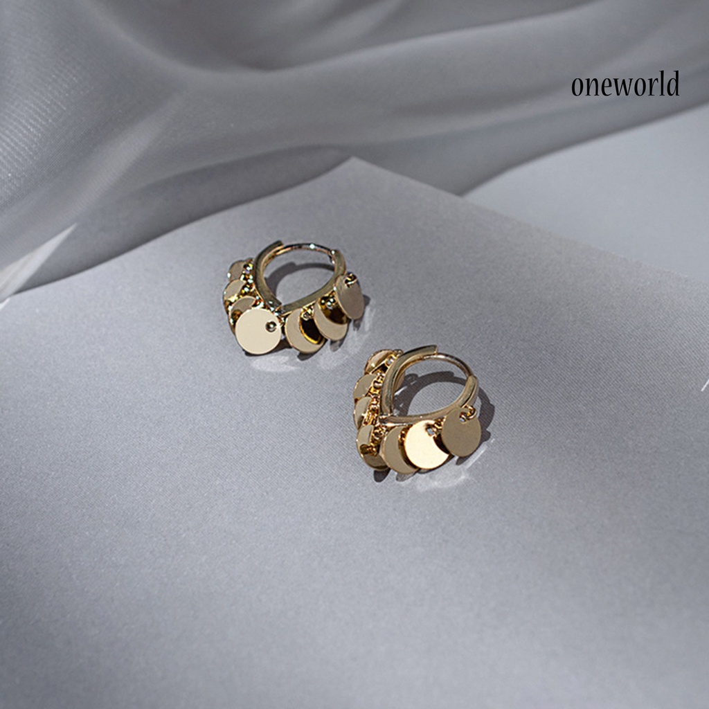 OW# Women Earrings Trendy Punk Alloy Golden Simple Exquisite Hoop Earrings for Wedding