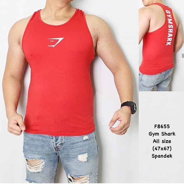 PROMO TERMURAH   Baju Kaos Gym Polos Gymshark | Kaos Singlet Gym Pria Polos T35K   STOK TERBATAS