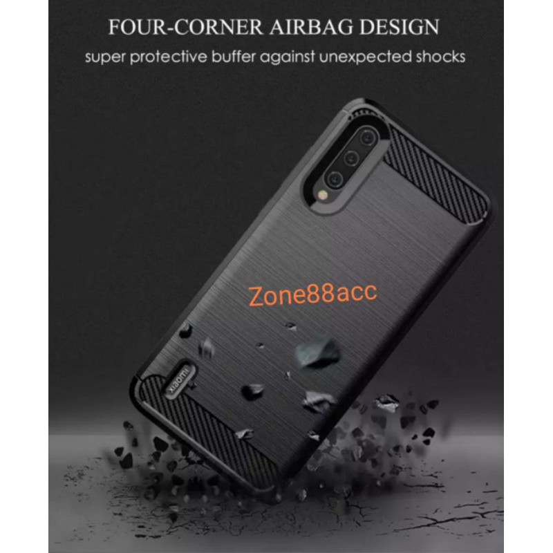 Silicon Case XIAOMI Mi A3 Softcase iPAKY Carbon Casing Cover TPU