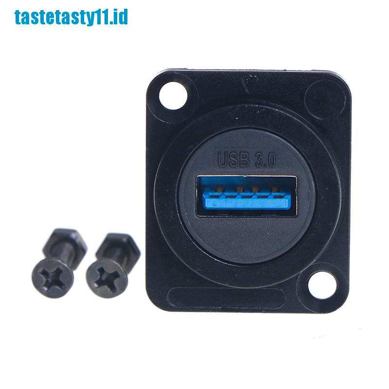 【tay】D type Metal USB Socket Double Pass Connector USB 3.0 Connector Panel Mou