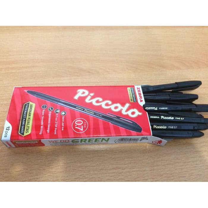 

TERBARU Pen ZEBRA PICCOLO Pena Pulpen Ballpoint 0.7 HITAM PER LUSIN