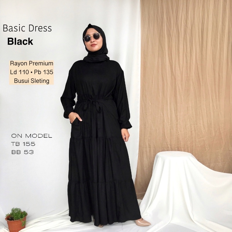 Homey Dress Polos Rayon / Gamis Rayon Polos / Homey Dress