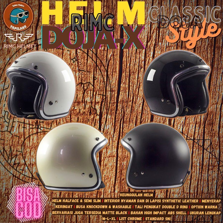 Helm helem motor half face bogo retro RIMC Doja-X series klasik clasic classic original ori premium 
