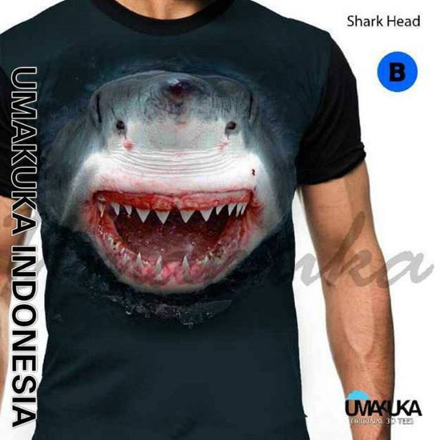 Kaos  Pria 3D gambar ikan