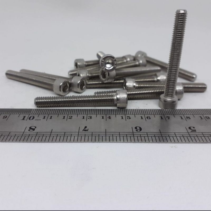 BAUT L STAINLESS M6 X 45 / BAUT 10 KUNCI L5 / L 5 / BAUT L SS M6 X 45 SUS 304 / BAUT L M6X45 STAINLE