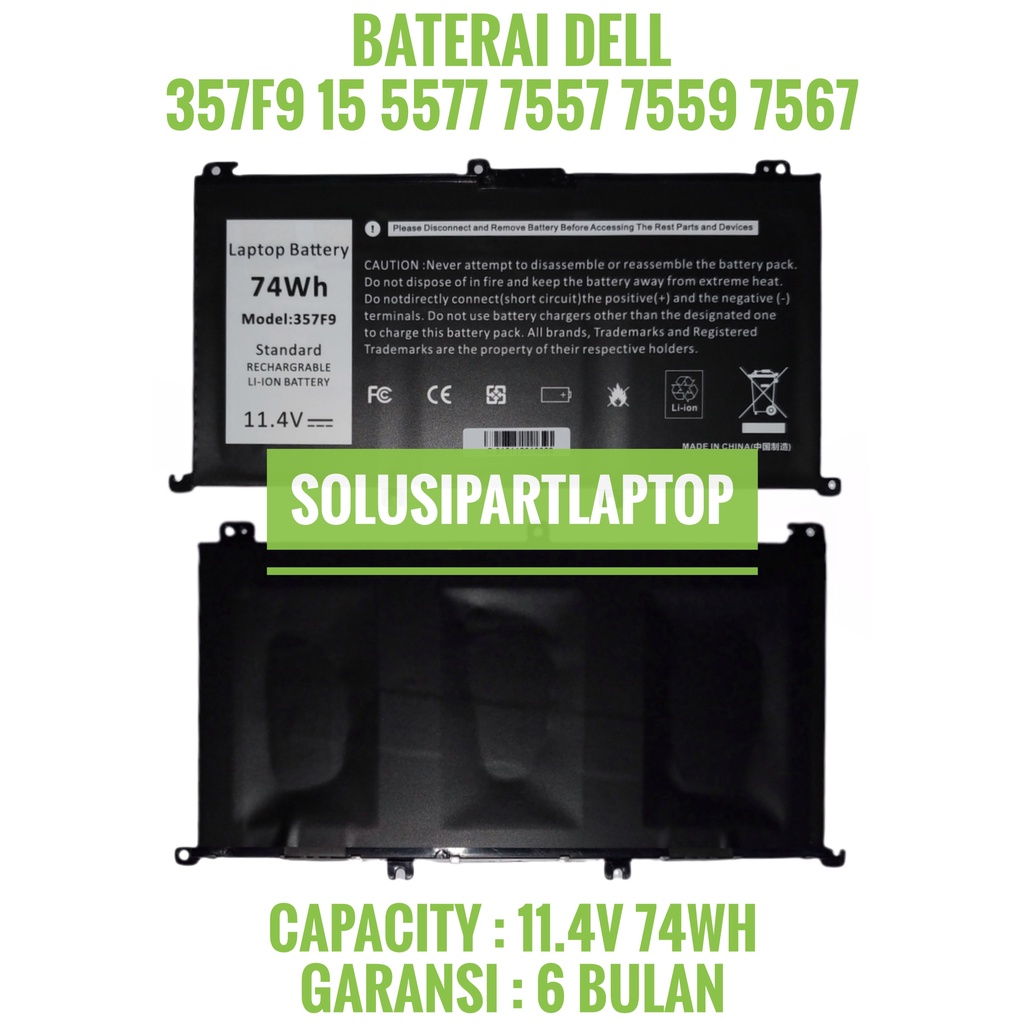 Baterai DELL Inspiron 15 7000 15 5000 Series 357F9 74Wh