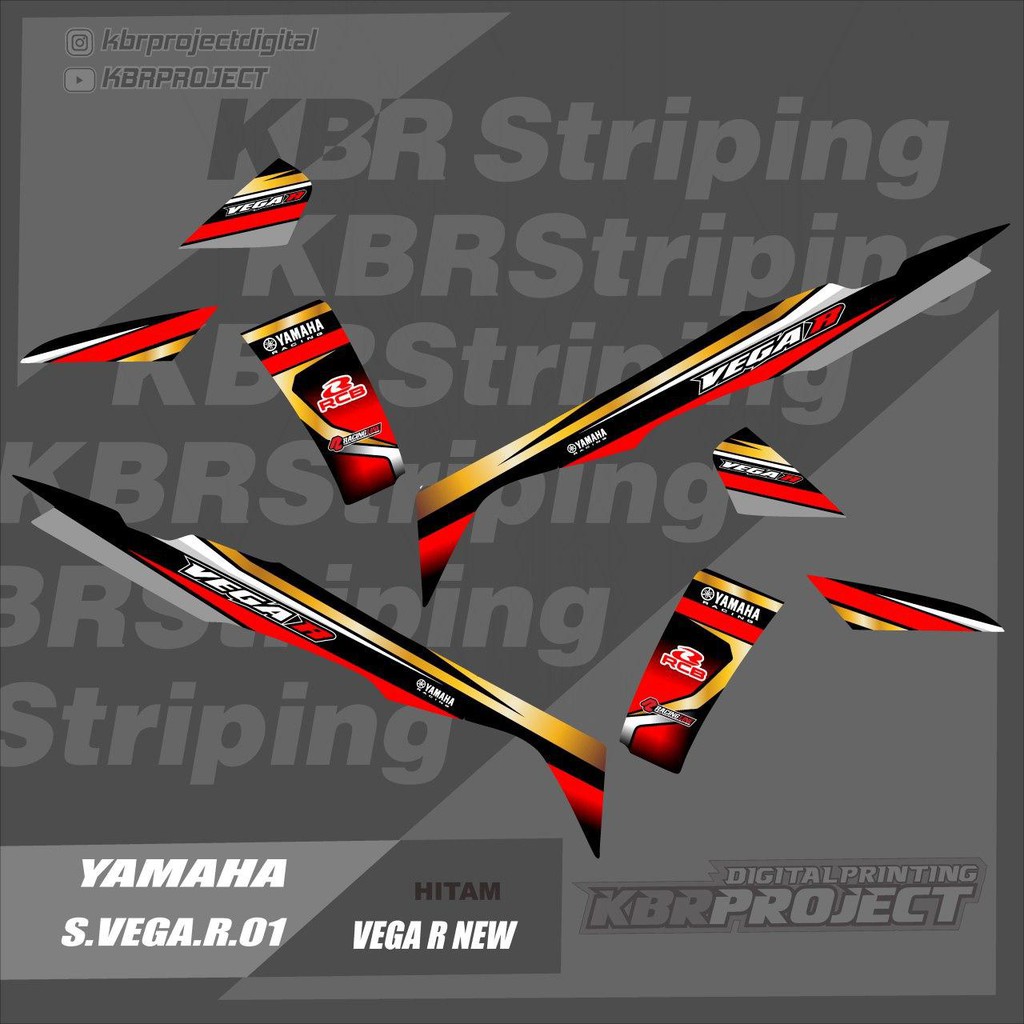 (cod) Stiker vega r striping list motor yamaha 04 Racing vegar VEGA R ROAD RACE HOLOGRAM TRANSPARAN