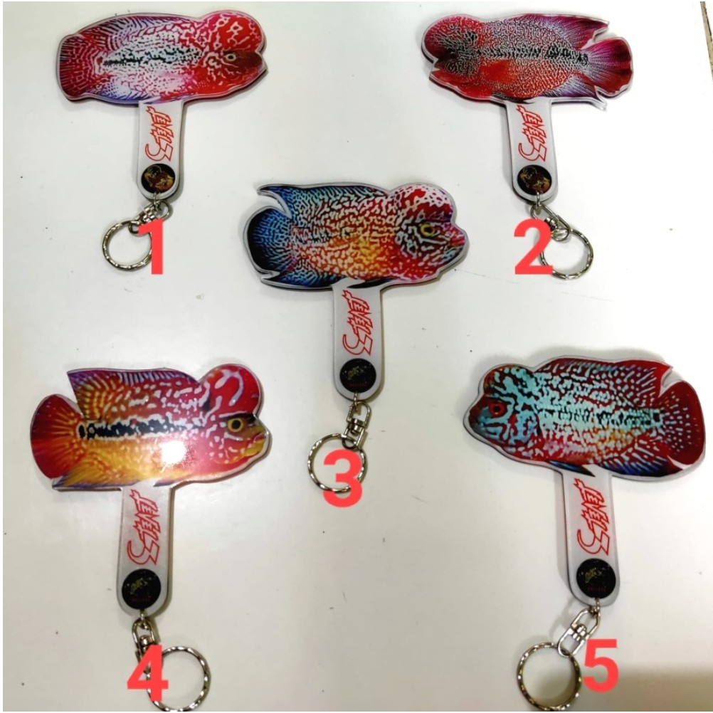 Wayang Louhan Aclyric Tebal Gantungan Kunci Untulan Ikan Louhan Sedang