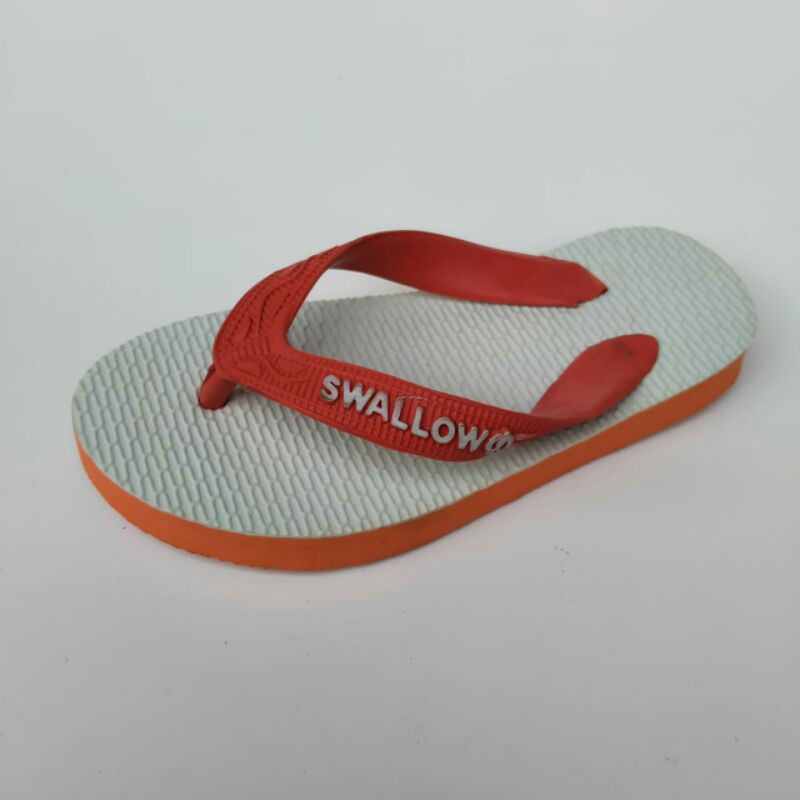 SANDAL JEPIT SWALLOW  DEWASA DAN ANAK MURAH-ORANGE(7 / 18CM)