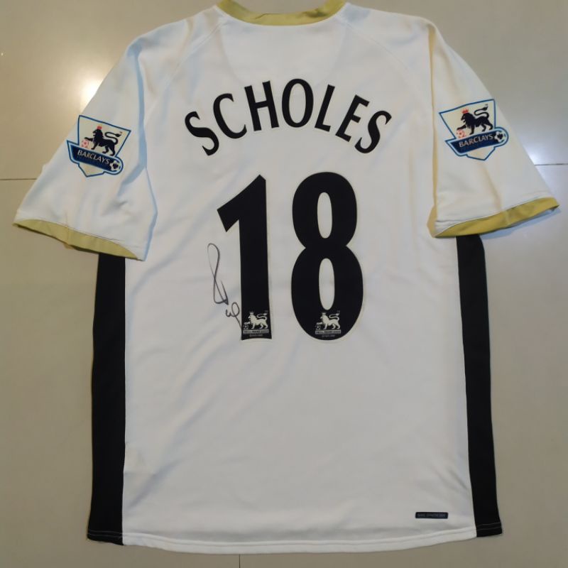 Jersey Manchester United Original Away 2006-2007 BPL Signed By Paul Scholes