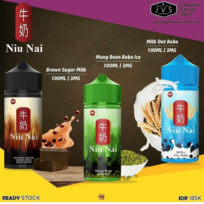 Niu Nai Niunai 100ml 3mg dan 6mg liquid Vape by Rhomedal X Vapepackers