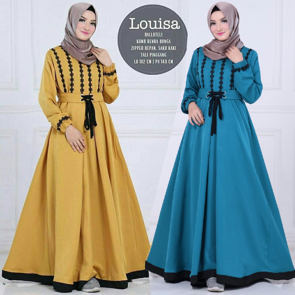 LOUISA DRESS BALOTELLI gamis syari Busana muslim wanita