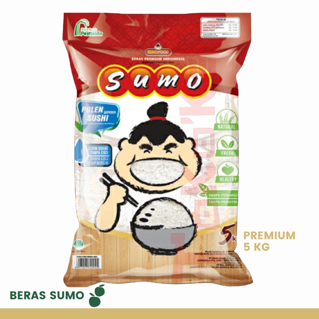 

Beras premium sumo ukuran 5kg premium kemasan merah - 5kg