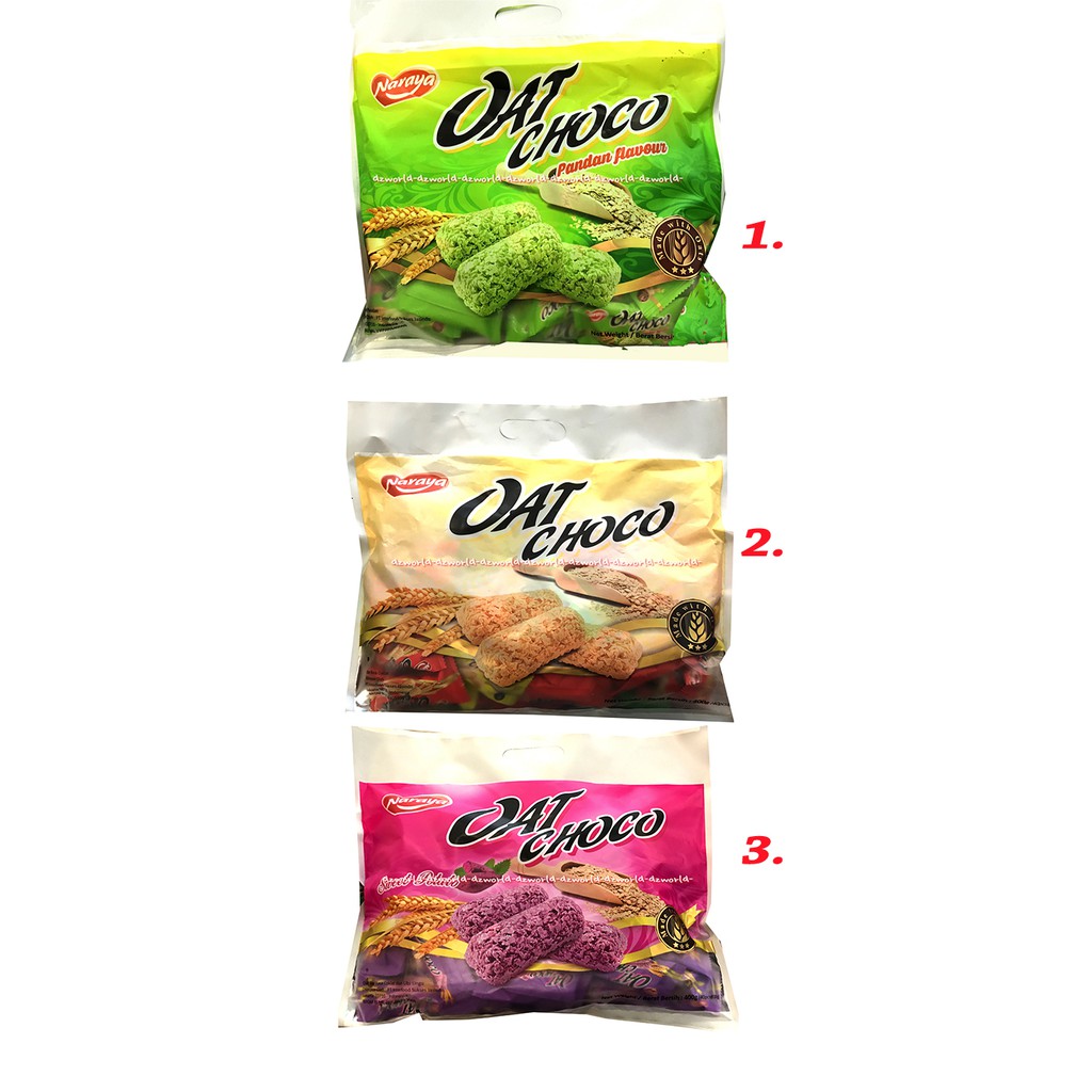 Naraya Oat Choco Original Snack Sereal Oatmilk 40pcs Original Pandan Sweet Potato