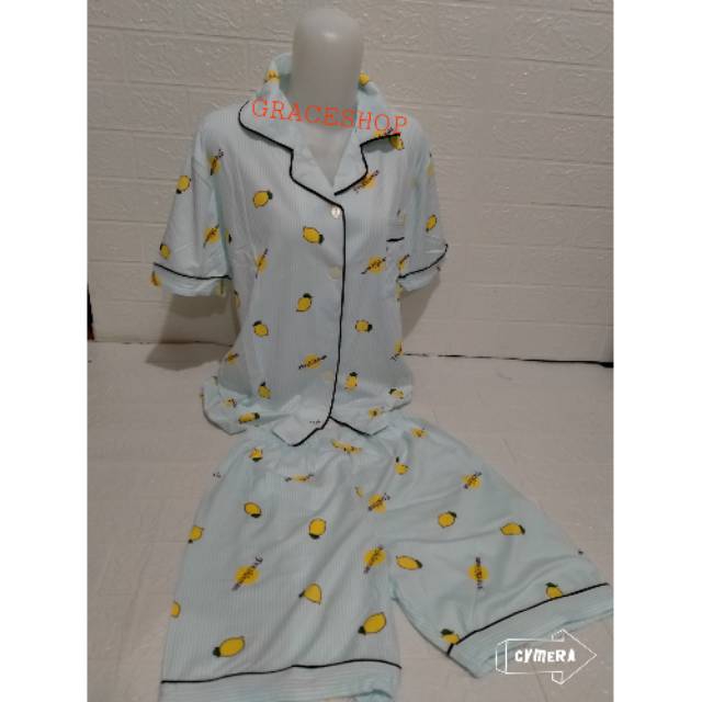 Set baju tidur motif terbaru import bahan kaos tebal