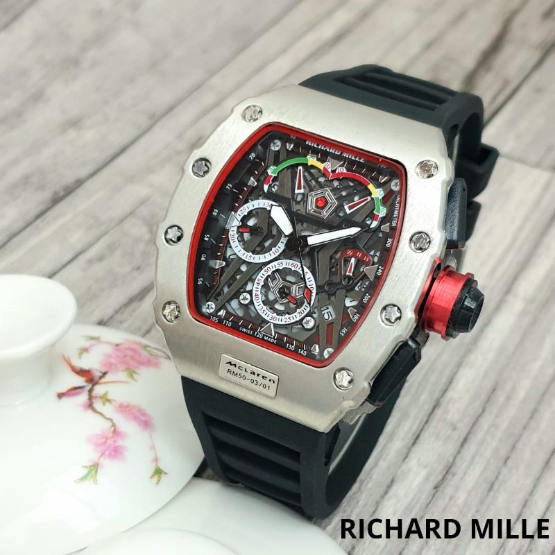Jam Tangan Pria Richrad Mile RM 4333 Mclaren Crono Tanggal Aktif - Free Box Batre Cadangan Original