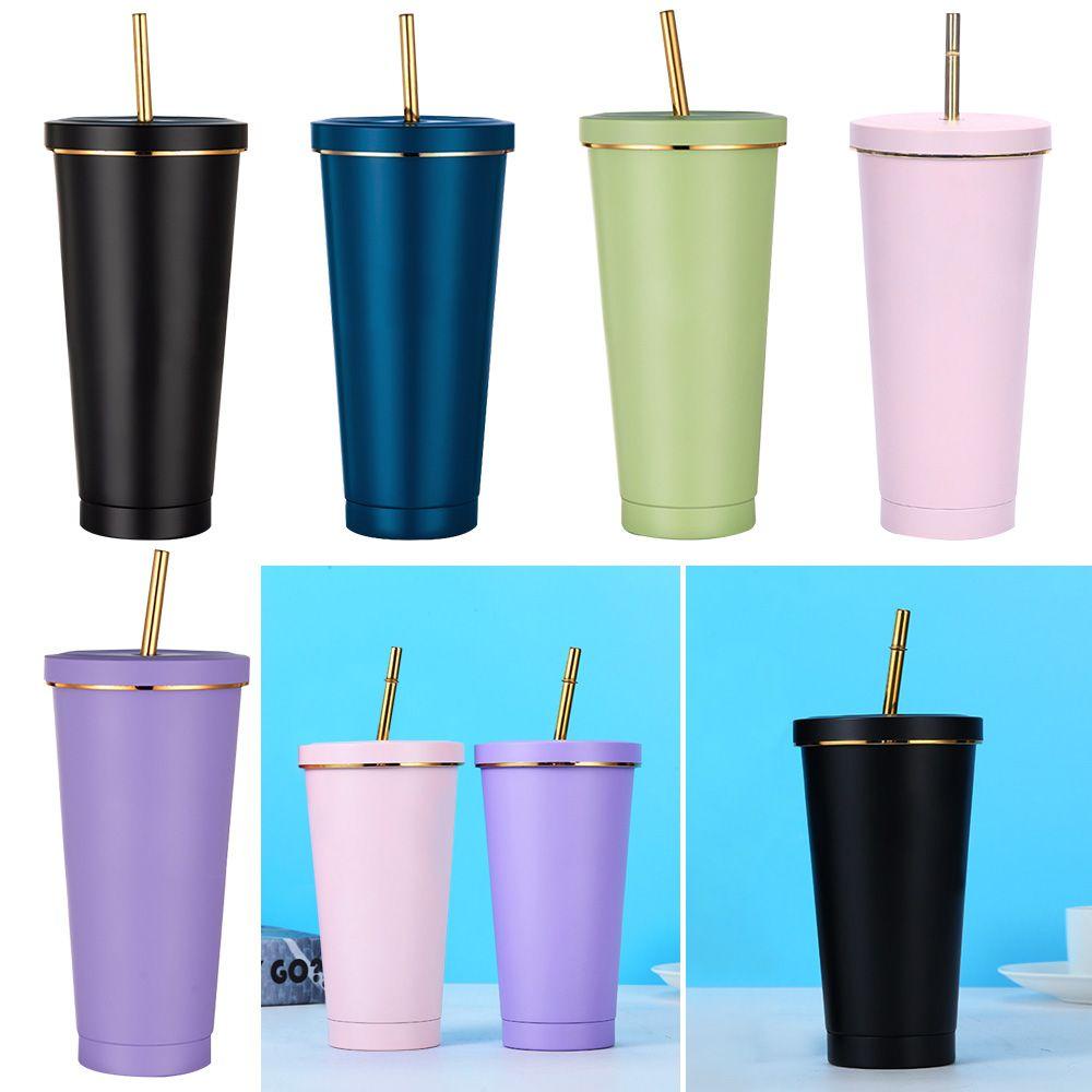 Preva 500ml Travel Cups Reusable Dengan Tutup Drink Straw Water Bottle