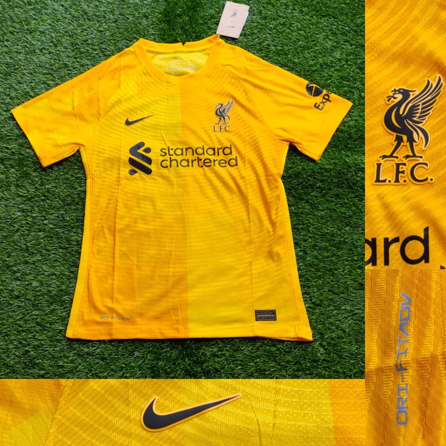 PLAYER ISSUE JERSEY LIVERPOOLL GK KUNING VAPORKNIT 2021/2022 GRADE ORI
