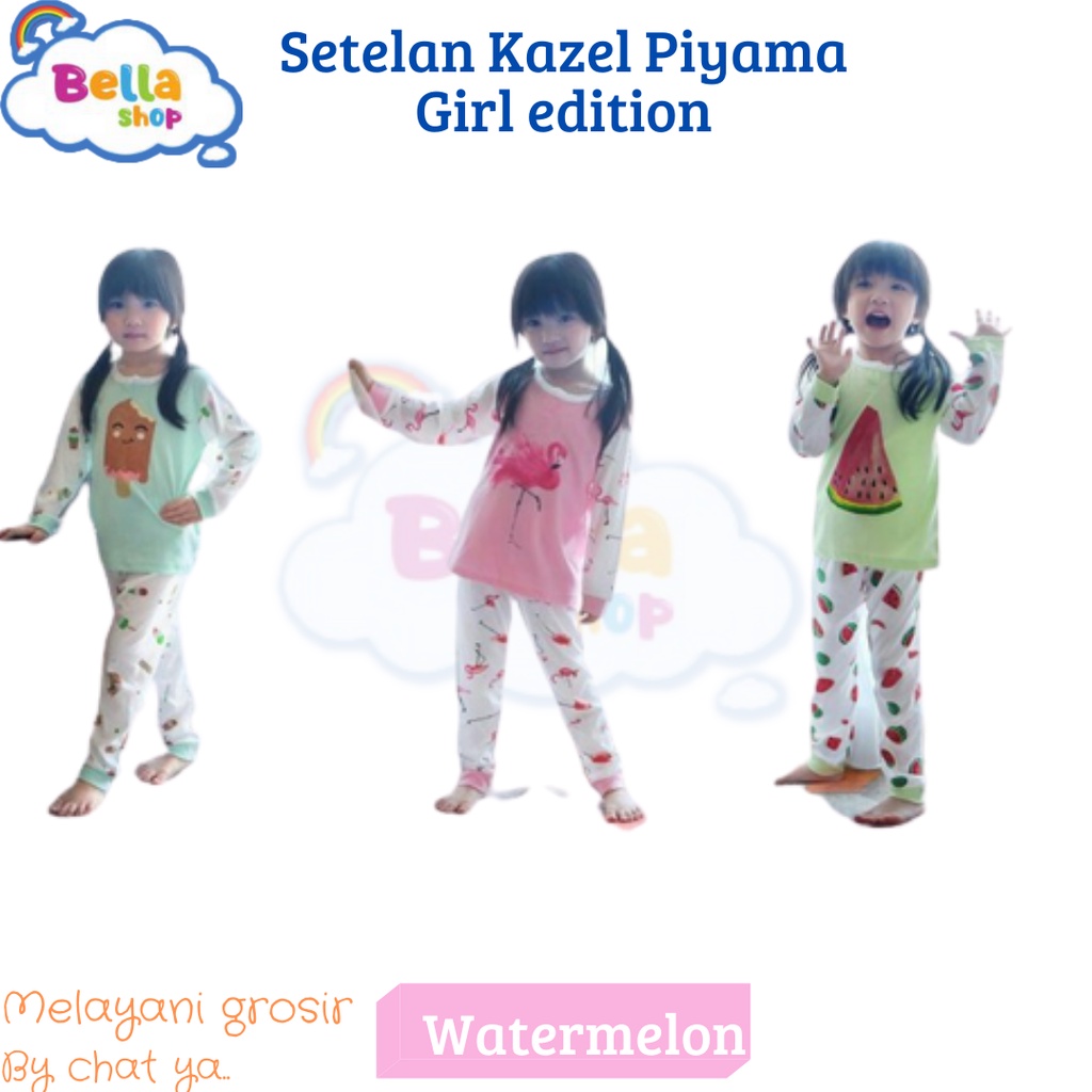 PROMO PIYAMA KAZEL PIYAMA KAZEL BAJU TIDUR SERI ANAK PEREMPUAN ANAK CEWEK - BELLA SHOP