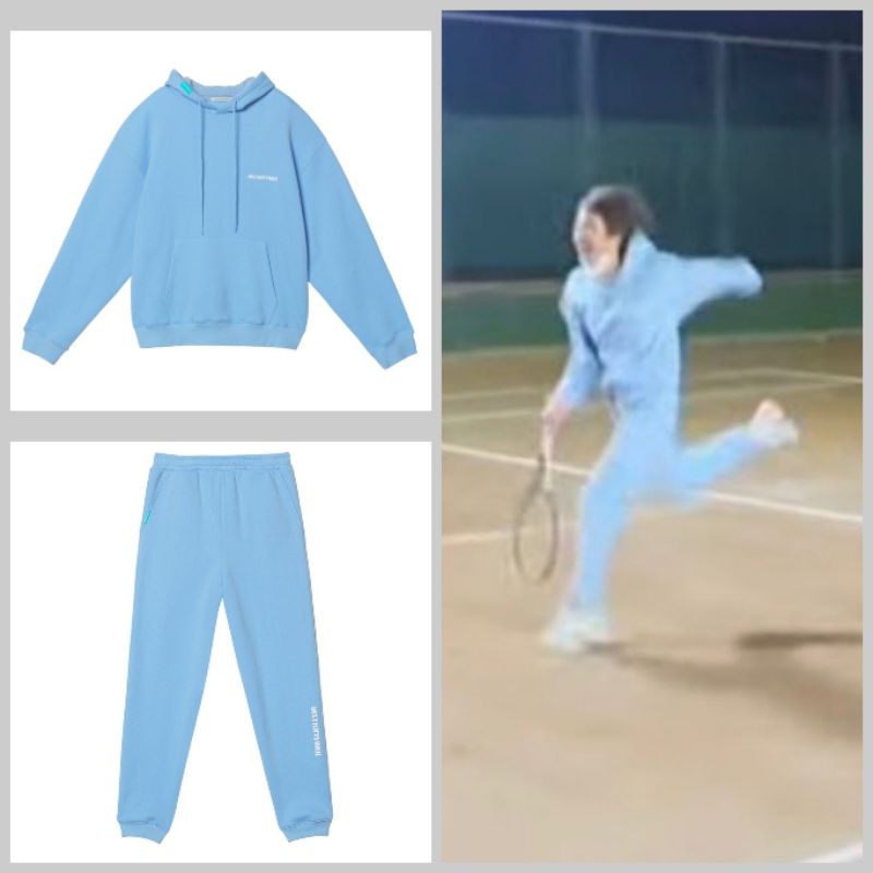 OFFICIAL BTS KIM SEOK JIN TENNIS PRACTICE INSTANTFUNK HOODIE SWEATPANTS