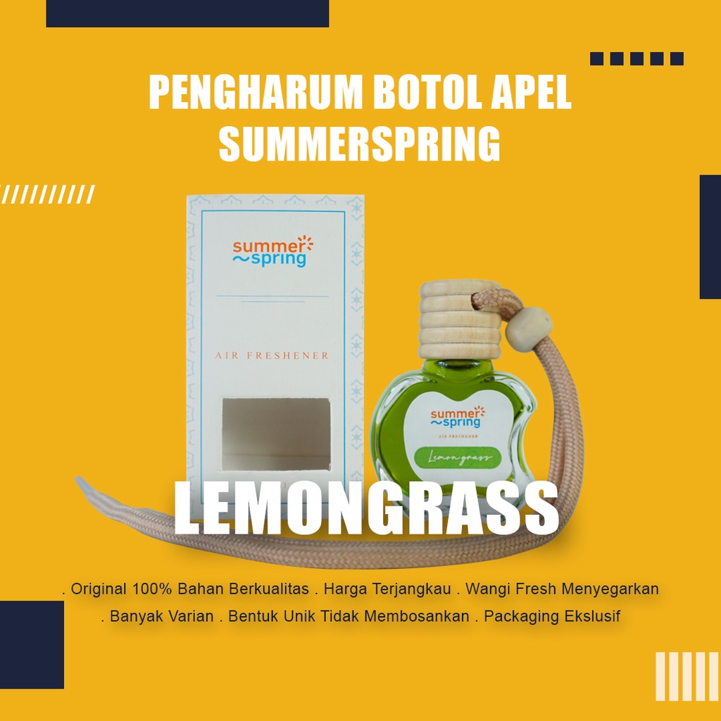 Pengharum Summerspring Botol Apel/Pengharum Ruangan/Pengharum Mobil/Aroma Lemongrass